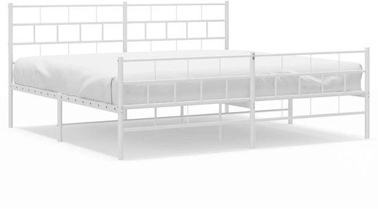 vidaXL Bedframe - Metaal - Wit - 183x213 cm