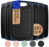 Blumtal Planche à découper Plastique Variera - Sans BPA - 25 x 15 cm - Marbre Noir - Set de 6