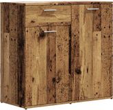 vidaXL Dressoir 80x36x75 cm bewerkt hout oud houtkleurig