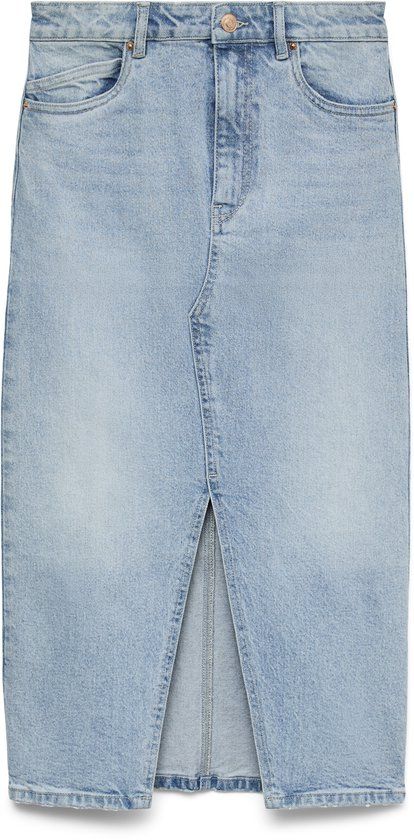 Vero Moda VMVERI HR Calf Denim Skirt - Light Blue Denim - Women's Size XL