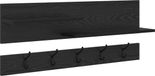 vidaXL Wandgemonteerde Kapstok Zwart Eiken 90 x 15 x 36 cm