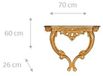 BISCOTTINI Console Tafel HARMONIE - Houten Handgemaakte Wandtafel - Sidetable - Bladgoud Afwerking - 70x27x58 cm