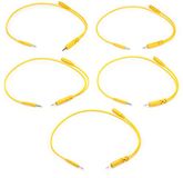HOSA CMM-545Y 3,5 mm TS met 3,5 mm TSF Pigtail naar 3,5 mm TS Hopscotch Patch kabels, 1,5 voet (5 stuks)