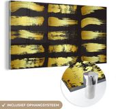 MuchoWow Glass Painting Gold - Abstract Design - Striped - 40x20 cm - Acrylic