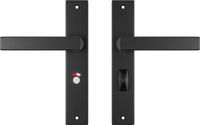 AXA Deurbeslag set Binnendeur - Edge Riga - Deurkruk Zwart - voor toilet/badkamer - TL63-8 - Deurklink met schild