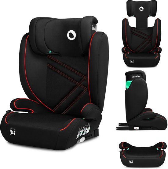 Lionelo Hugo i-Size Autostoeltje - ISOFIX - 100-150cm - Zwart / Rood