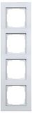 OPUS® 55 kubus afdekframe uitvoering 4-voudig, kleur aluminium-zilver-zijdeglans