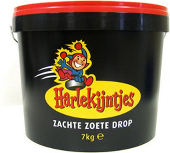 Harlekijntjes - Zachte Zoete Drop - Emmer 7 Kilo