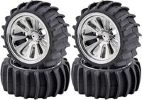 Carson Modellsport 1:10 Buggy Complete wielen Beach-Paddle 10-spaaks Chroom 4 stuk(s)