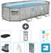 Bestway Ovaal Power Steel Swim Vista Zwembad - Steenprint - 549 x 274 x 122 cm