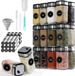 Pots à herbes sans marque avec autocollants - Set de 24 pots à herbes carrés en verre - 120 ml