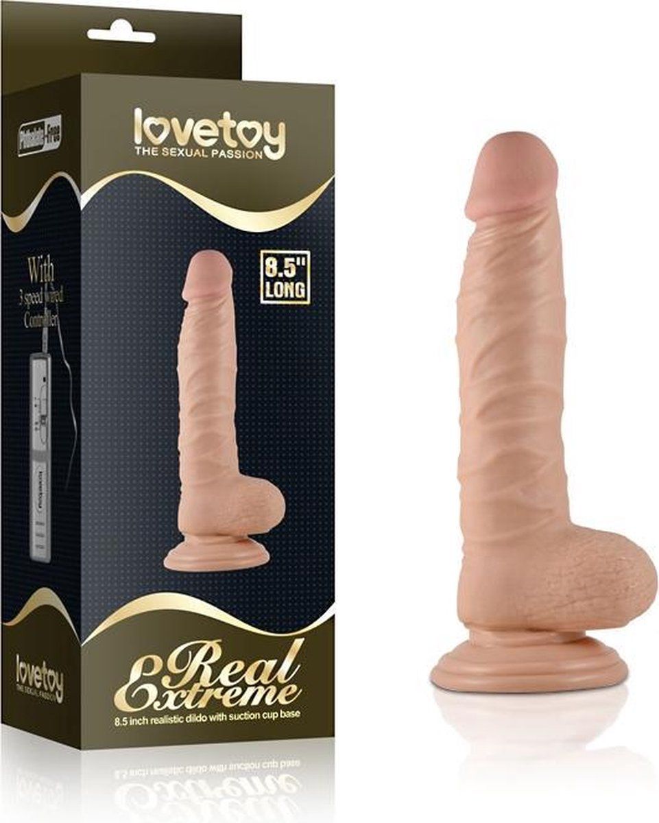 Lovetoy Real Extreme Dildo - Realistich - 22 cm - Beige