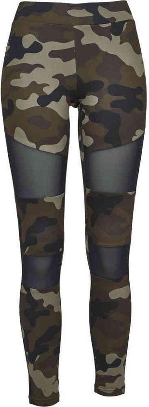 Urban Classics Camo Tech Mesh Dames Legging - woodland/zwart - 4XL