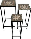 AXI Eline Mozaïek Plantentafel Vierkant Ster Grijs/Bruin - Set 3 stuks
