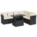 vidaXL 7-delige Loungeset met Kussens, Poly Rattan, Zwart