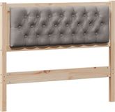 vidaXL Hoofdbord Massief Grenenhout Bruin en Taupe 100 cm