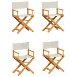 vidaXL Tuinstoel Terras Gecapitonneerde zitting Acaciahout, Polyester Crème, Wit