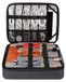 Organisateur de câbles organisateur de voyage - Étanche - Avec compartiment en filet - 28,5 x 23 x 6 cm - Noir - Pour le voyage et la maison
