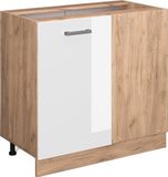 Vicco R-Line Hoekkast – 86 cm sans plan de travail Blanc Laqué brillant