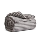 KARACA Ruby Stripe Wellsoft Eenpersoonsdeken, grijs, 150 x 200 cm, polyester