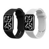 kwmobile 2x horlogebandjes geschikt voor Xiaomi Smart Band 8 Pro / Band 9 Pro / Redmi Watch 5 / Redmi Watch 4 bandje - Smartwatch bandjes van TPU - Activity tracker horloge band in zwart / wit
