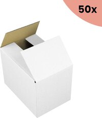 50x Verzenddoos Raadhuis 190x142x100mm EB-golf wit | Karton