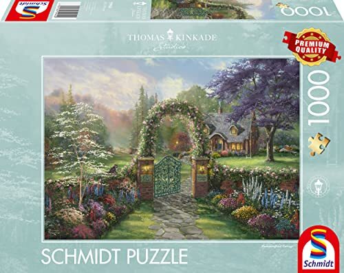Schmidt Spiele 59940 Thomas Kinkade, Hummingbird Cottage, puzzel van 1000 stukjes