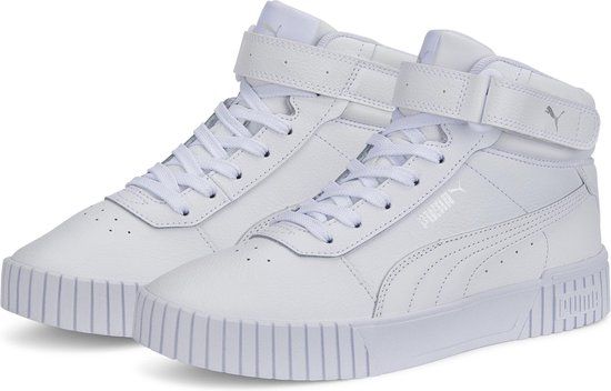 PUMA Carina 2.0 Mid Dames Sneakers - Wit/Zilver - Maat 39