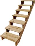 Vinuovo BERLIN Houten Buitentrap - 7 Open Treden 122 cm Hoog - 60 cm Breed