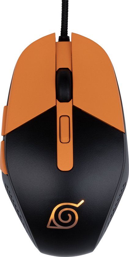 Konix Naruto KX GAMING MOUSE muis Gamen Ambidextrous USB Type-A Optisch 3600 DPI Zwart;Oranje