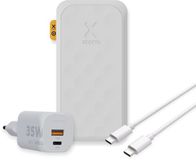 Xtorm Fuel Series 5 35W Powerbank bundel - Powerbank 20.000 mah + Xtorm 35W lader + USB-C naar USB-C Kabel - Wit