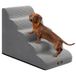 Feandrea Escaliers pour chien, 5 marches, mousse, antidérapant, housse lavable | Escaliers pour animaux de compagnie, 84 x 40 x 58 cm, doublure imperméable, pour canapé, gris pigeon, collection BADDI, PPS035GD01