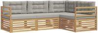 vidaXL - Buiten - bank - set - 4 - st - Wit - en - Lichtgrijs - Polyester