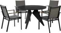 Beliani OLMETTO/BUSETTO - Ensemble de jardin pour 4 personnes - Noir - Aluminium
