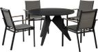 Beliani OLMETTO/BUSETTO - Ensemble de jardin pour 4 personnes - Noir - Aluminium