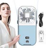 Merkloos Draagbare Ventilator - Handventilator Opladen - Persoonlijke Koeling - 4 Snelheden Ingebouwd Display - Tot 10 Uur - Blauw