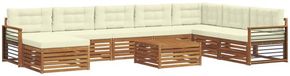 vidaXL - Hoek loungeset - 8 zitplekken - Massief Acacia Hout - Natuurlijk en Crème
