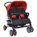 vidaXL Poussette double acier rouge et noir