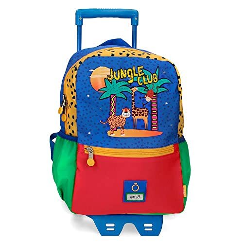 Enso Jungle Club schoolrugzak met trolley, meerkleurig, 25 x 32 x 12 cm, polyester, 9,6 l, 50 hojas, schoolrugzak met trolley