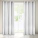 Eurofirany Gordijn Edel golvend patroon glinsterend zilver 8 oogjes elegante hoogwaardige glamour slaapkamer woonkamer, 135 x 250 cm