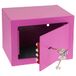 HMF Kleine kluis met sleutel, meubelkluis, 23 x 17 x 17 cm, roze