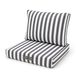 Déco Arts Ensemble Coussins Salon Jardin 50x60 Rayure Gris Foncé - Premium 270g (assise + Dossier)