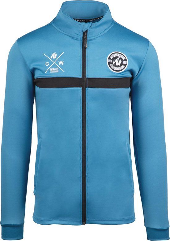 Gorilla Wear Vernon Trainingsjas - Track Jacket - Blauw - L - Kinderen