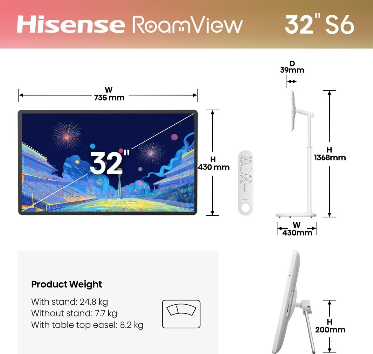 Hisense 32S6S / Wi-Fi 5 (802.11ac) / Wit / 2026