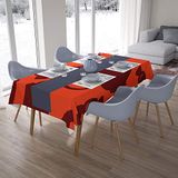 Bonamaison Tafelkleed, Anti-Mold, Sneldrogend, Waterdicht, 100% Polyester Tafellaken, Oranje Bordeaux, 140 x 200 Cm