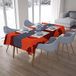 Bonamaison Tafelkleed, Anti-Mold, Sneldrogend, Waterdicht, 100% Polyester Tafellaken, Oranje Bordeaux, 140 x 200 Cm