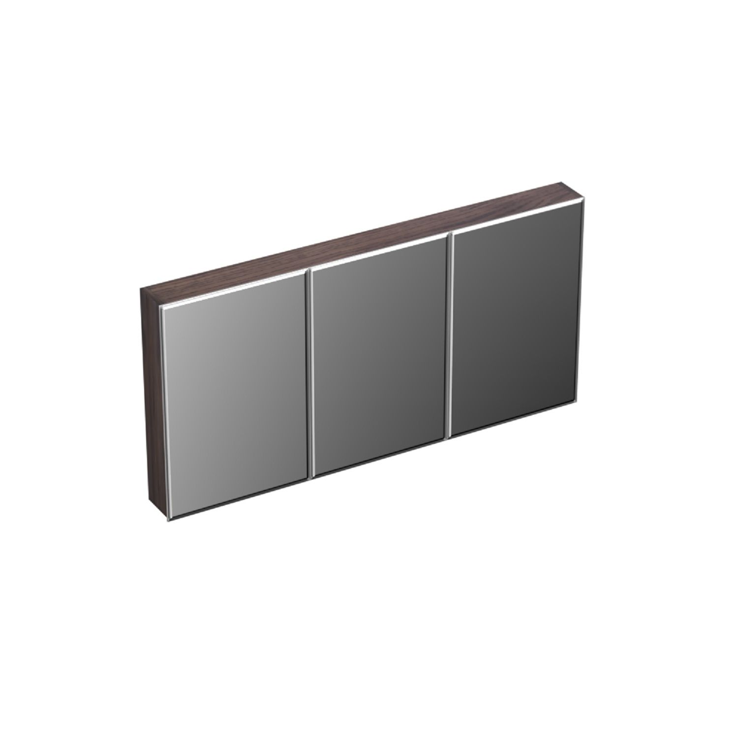 Forzalaqua Spiegelkast forzalaqua uni 140x68.5x12.5 cm 3 deuren tweezijdig spiegel eiken charcoal