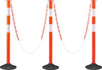 VEVOR Verkeersregelpaal Afzetpaal met Verzwaarde Voetkettingen 3-Delig.