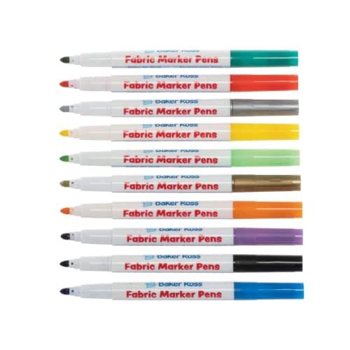 Baker Ross FE831 kerststof pennen - pak van 10, markeerstiften voor kinderen, ideaal voor doek en stof voor kinderen knutselprojecten