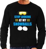 Bellatio Decorations Shoppartners Bv Apres ski trui Stop looking at my snowballs zwart heren L
